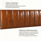 Cabeceira De Couro Legítimo Suspensa Cama Queen Evoa Conhaque