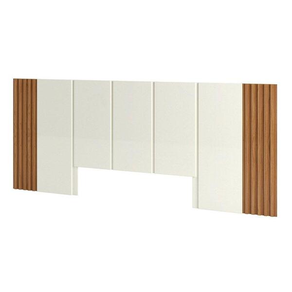 Cabeceira De Madeira Casal 270cm 100% Mdf Tw184 Off White/fre