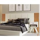 Cabeceira De Madeira Casal 270cm 100% Mdf Tw184 Off White/fre