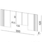 Cabeceira De Madeira Casal 300cm 100% Mdf Tw185 Off White