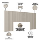 Cabeceira De Madeira Ripada Para Cama De Casal 240 Cm Celine