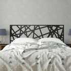 Cabeceira De Parede Casal Mdf Para Cama Box Abst Preto