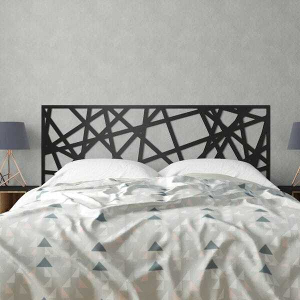 Cabeceira De Parede Casal Mdf Para Cama Box Abst Preto