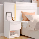 Cabeceira De Solteiro 147cm 100% Mdf Com 01 Mesa De Cabeceira