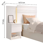 Cabeceira De Solteiro 147cm 100% Mdf Com 01 Mesa De Cabeceira