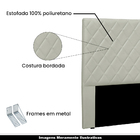 Cabeceira Decorativa 1 40m Baelon Veludo Prata G63 - Gran Belo