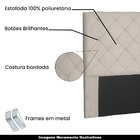 Cabeceira Decorativa Casal 1 40m Tàzio Suede Bege G63 - Gran