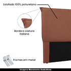 Cabeceira Decorativa Casal 1 40m Trento Veludo Cobre G63 - Gr