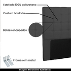 Cabeceira Decorativa Casal 1 40m Tropea Suede Preto G63 - Gra