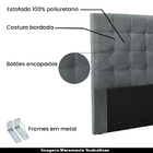 Cabeceira Decorativa Casal 1 40m Tropea Veludo Cinza G63 - Gr