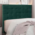 Cabeceira Decorativa Casal 1 40m Tropea Veludo Verde Floresta