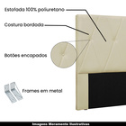 Cabeceira Decorativa Casal 1 40m Yves Veludo Bege G63 - Gran