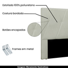 Cabeceira Decorativa Casal 1 40m Yves Veludo Prata G63 - Gran