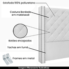 Cabeceira Decorativa Casal 1 64m Loewe Pu Branco G63 - Gran B