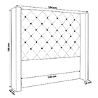 Cabeceira Decorativa Casal 1 64m Loewe Veludo Preto G63 - Gra