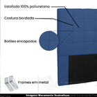 Cabeceira Decorativa King Size 1 95m Tropea Suede Azul Marinh