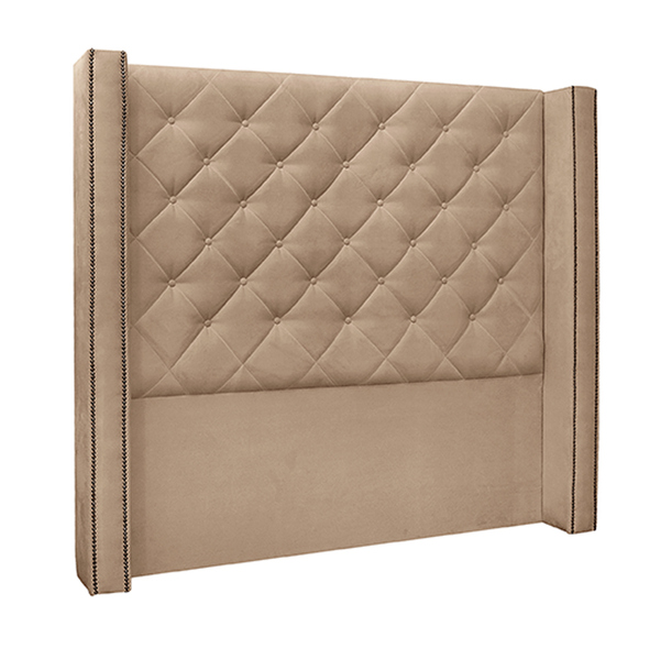 Cabeceira Decorativa King Size 2 19m Loewe Suede Bege G63 - G