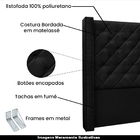 Cabeceira Decorativa King Size 2 19m Loewe Suede Preto G63 -