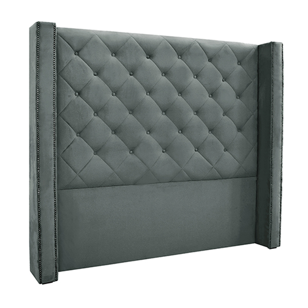 Cabeceira Decorativa King Size 2 19m Loewe Veludo Cinza G63 -