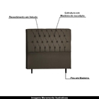Cabeceira Decorativa Pisa Casal 140cm Veludo Marrom - Gran Be