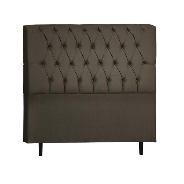 Cabeceira Decorativa Pisa Casal 140cm Veludo Marrom - Gran Be