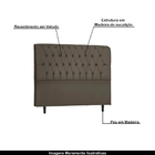 Cabeceira Decorativa Pisa King 193cm Veludo Marrom - Gran Belo