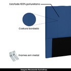 Cabeceira Decorativa Queen Size 1 60m Erza Suede Azul Marinho