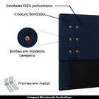 Cabeceira Decorativa Queen Size 1 60m Kors Suede Azul Marinho