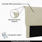 Cabeceira Decorativa Queen Size 1 60m Trento Pu Marfim G63 -