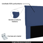 Cabeceira Decorativa Queen Size 1 60m Trento Suede Azul Marin