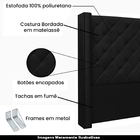 Cabeceira Decorativa Queen Size 1 84m Loewe Pu Preto G63 - Gr