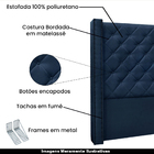 Cabeceira Decorativa Queen Size 1 84m Loewe Suede Azul Marinh
