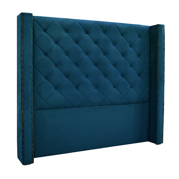 Cabeceira Decorativa Queen Size 1 84m Loewe Veludo Azul Marin