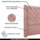 Cabeceira Decorativa Queen Size 1 84m Loewe Veludo Rosa G63 -