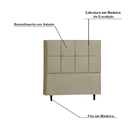 Cabeceira Decorativa Remo Casal 140cm Veludo Bege - Gran Belo