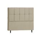 Cabeceira Decorativa Remo King 193cm Veludo Bege - Gran Belo
