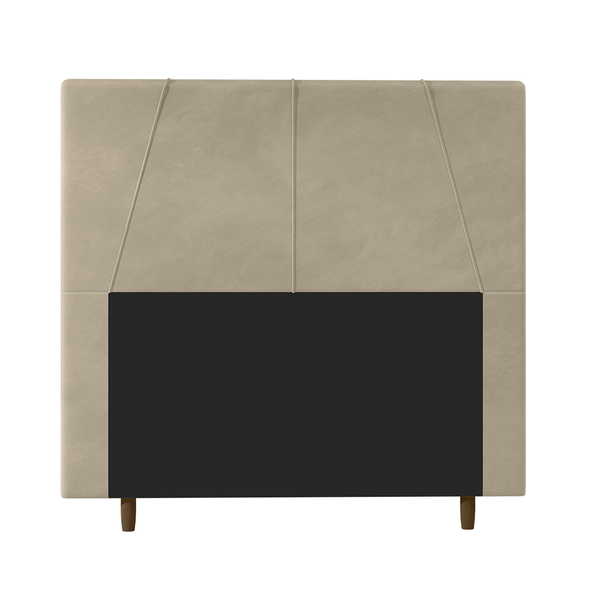 Cabeceira Decorativa Spezia Casal 160cm Veludo Bege - Gran Be