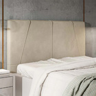 Cabeceira Decorativa Spezia King 193cm Veludo Bege G32 - Gran