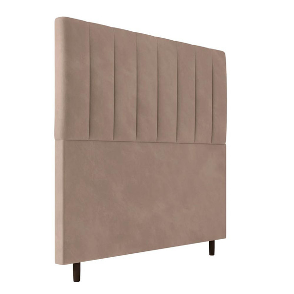 Cabeceira Decorativa Udine Casal 160cm Veludo Bege G32 - Gran