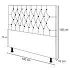 Cabeceira Diamante Para Cama Box Casal 140 Cm Linho Grafite -