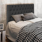 Cabeceira Diamante Para Cama Box Casal 140 Cm Linho Grafite -