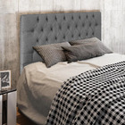 Cabeceira Diamante Para Cama Box King 195 Cm Linho Cinza - D'