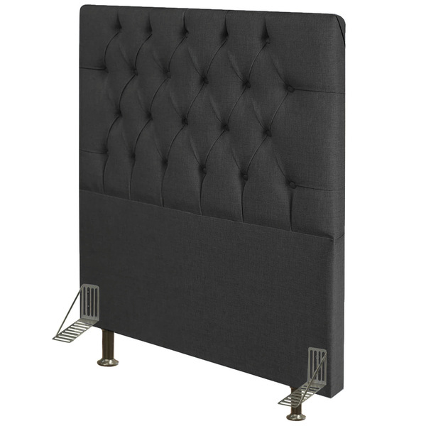 Cabeceira Diamante Para Cama Box Solteiro 90 Cm Linho Grafite