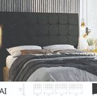 Cabeceira Dubai 140 Cm Casal Com Strass Preto