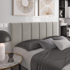 Cabeceira Dubai 140cm Estofada Suede Bege Para Cama Box Casal