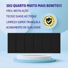 Cabeceira Dubai 140cm Estofada Suede Preto Para Cama Box Casal