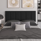 Cabeceira Dubai 140cm Estofada Suede Preto Para Cama Box Casal