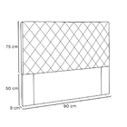 Cabeceira Dubai Para Cama Box Solteiro 90 Cm Corino Bege S04