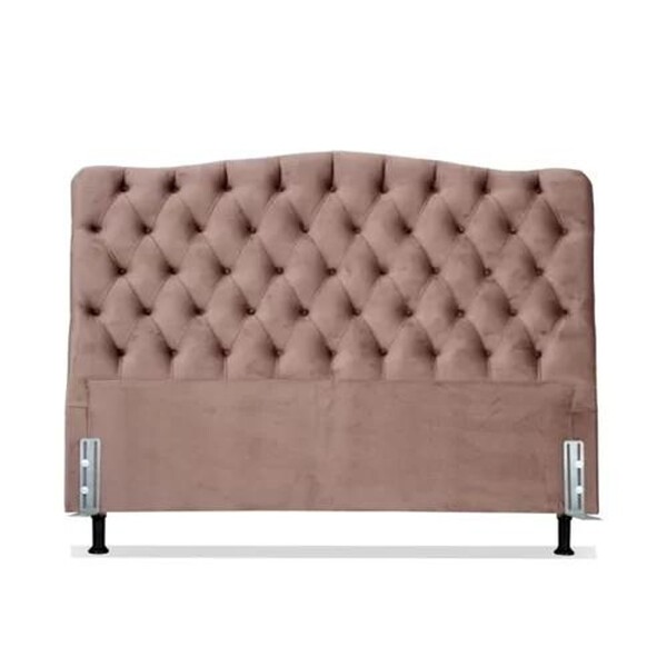 Cabeceira Dunas P/ Cama Casal Veludo Rosê Decoração Quarto
