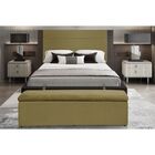 Cabeceira E Calçadeira Baú 100 Cm Helena Suede Amarelo